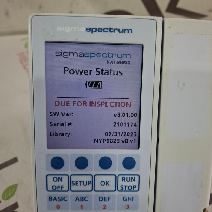 Baxter Sigma Spectrum 8.01.00 w/o Battery Infusion Pump