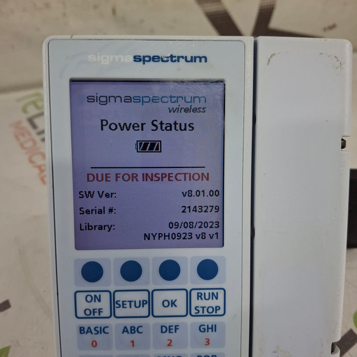 Baxter Sigma Spectrum 8.01.00 w/o Battery Infusion Pump