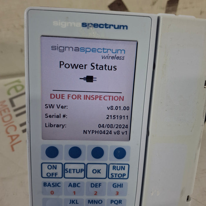 Baxter Sigma Spectrum 8.01.00 w/o Battery Infusion Pump