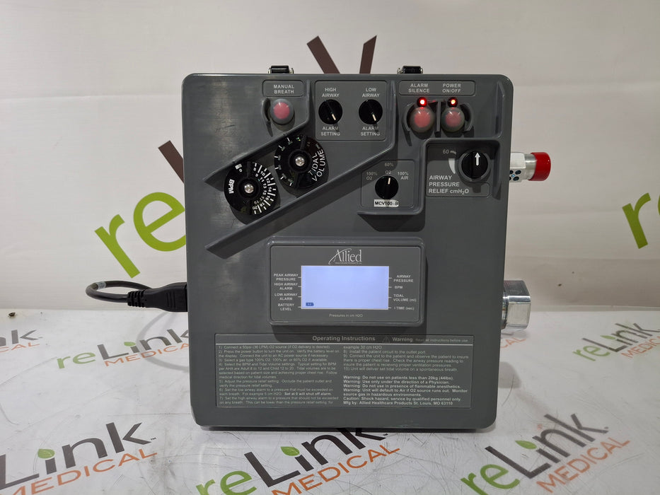 Allied Healthcare Products Allied Healthcare Products MCV100 Portable Ventilator Respiratory reLink Medical
