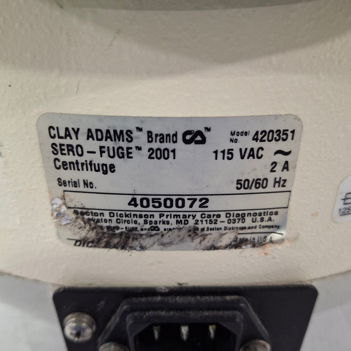 Clay Adams Clay Adams Sero-Fuge 2001 Centrifuge Centrifuges reLink Medical