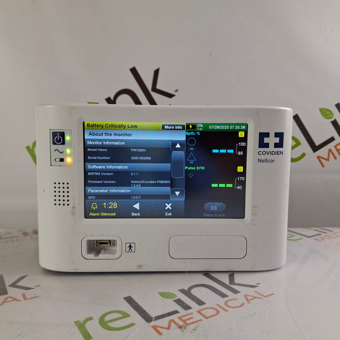 Covidien PM1000N Nellcor Bedside SPO2 Monitor