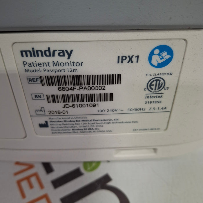 Mindray Mindray Passport 12M Patient Monitor Patient Monitors reLink Medical