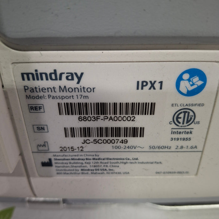Mindray Passport 17M Patient Monitor