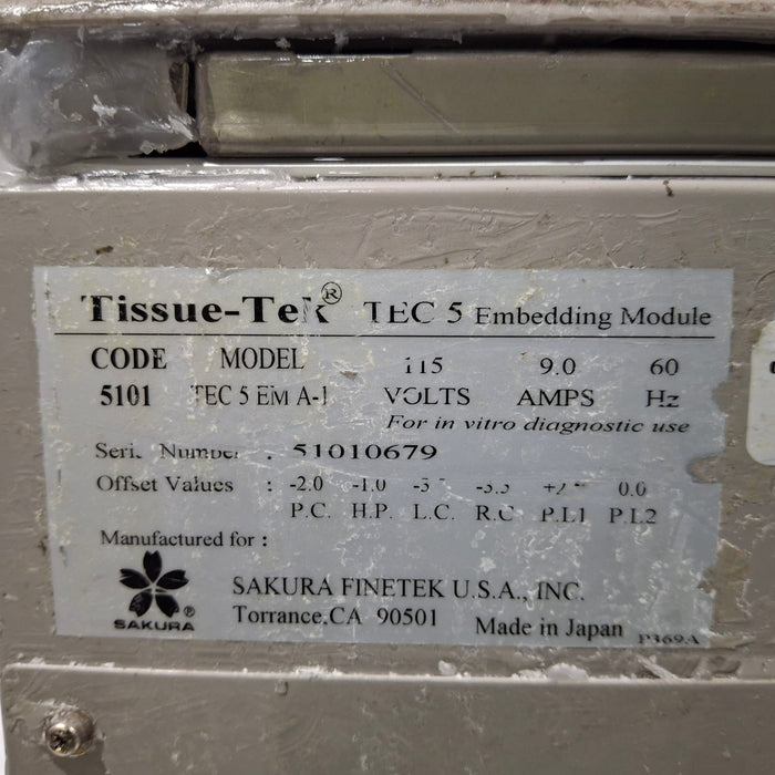 SAKURA SAKURA Tissue-Tek TEC 5 Embedding Station Histology and Pathology reLink Medical