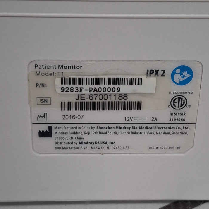 Mindray Mindray T1 Transport Monitor Patient Monitors reLink Medical