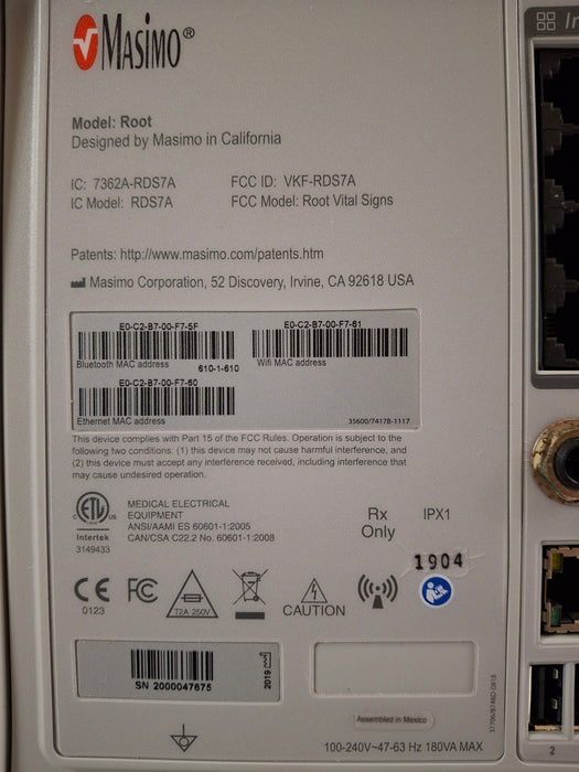 Masimo Masimo Root Monitor w/ Radical 7 Patient Monitors reLink Medical