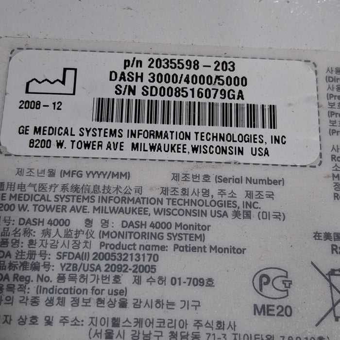 GE Healthcare GE Healthcare Dash 4000 - GE/Nellcor SpO2 Patient Monitor Patient Monitors reLink Medical