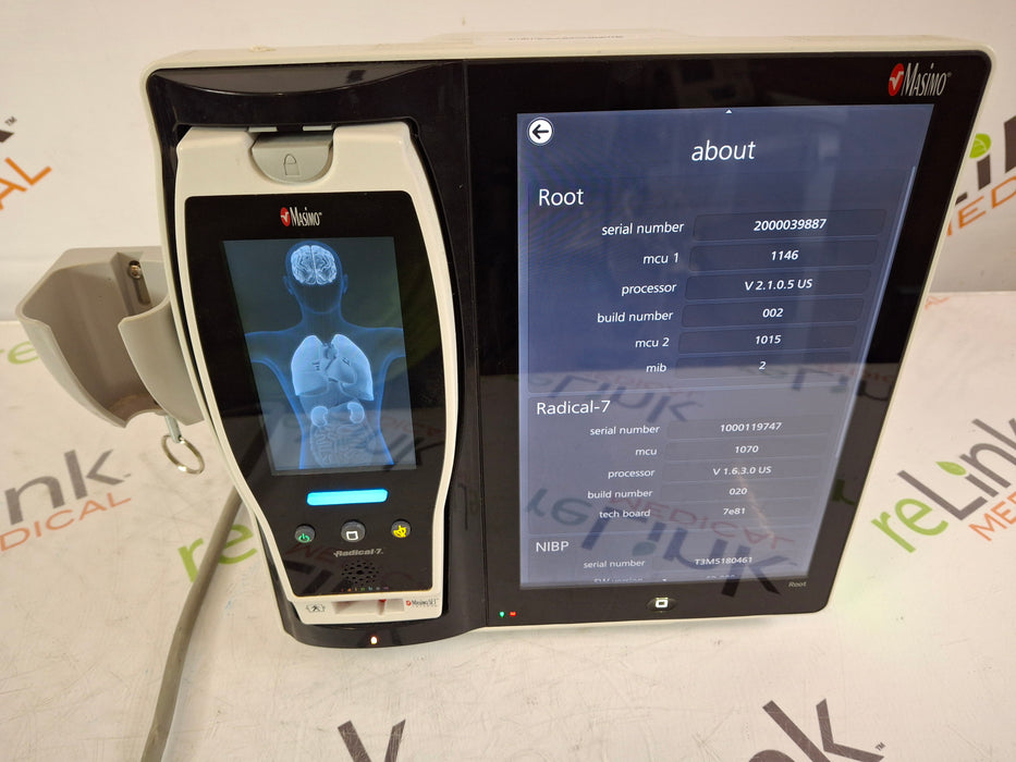 Masimo Masimo Root Monitor w/ Radical 7 Patient Monitors reLink Medical
