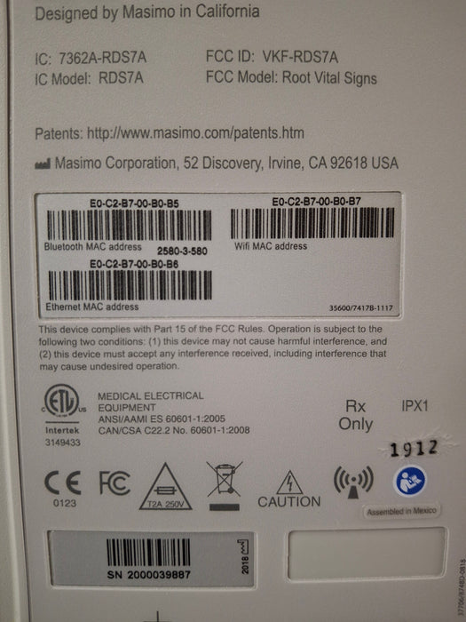 Masimo Masimo Root Monitor w/ Radical 7 Patient Monitors reLink Medical