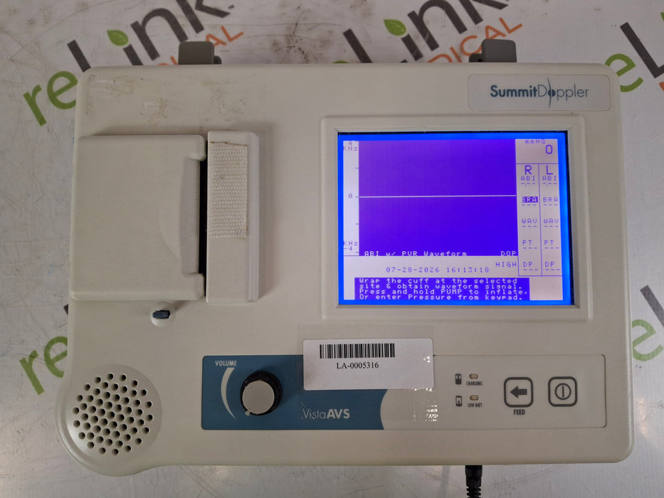 Summit Summit Doppler Vista AVS Advanced Vascular System Surgical Equipment reLink Medical