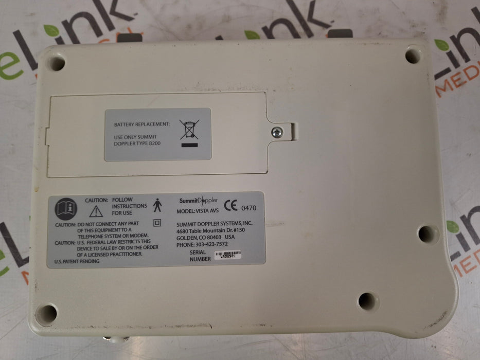 Summit Summit Doppler Vista AVS Advanced Vascular System Surgical Equipment reLink Medical