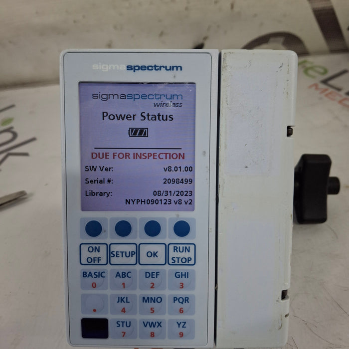Baxter Baxter Sigma Spectrum 8.01.00 w/o Battery Infusion Pump Infusion Pump reLink Medical