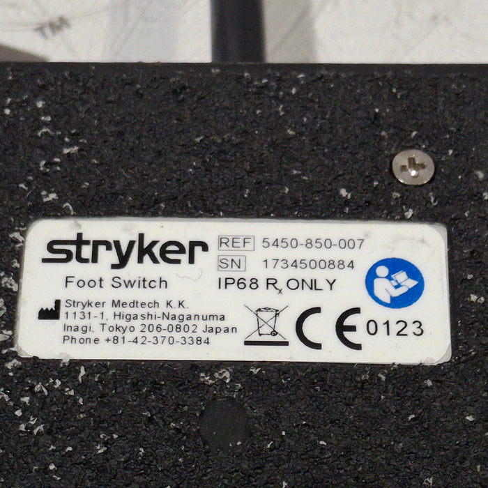 Stryker Stryker 5450-850-007 Sonopet Footswitch Surgical Power Instruments reLink Medical