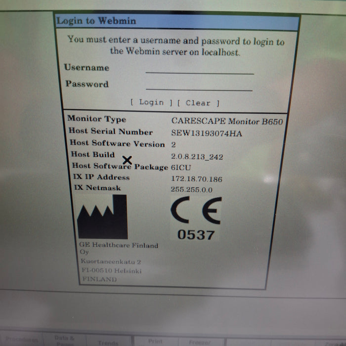 GE Healthcare GE Healthcare Carescape B650 Critical Care Patient Monitor Patient Monitors reLink Medical