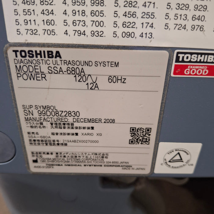 Toshiba Xario XG SSA-680A Ultrasound