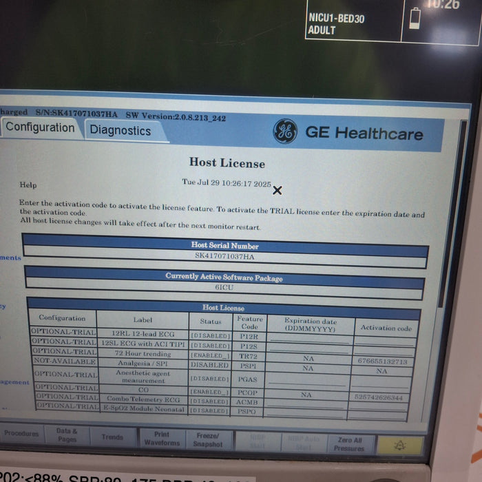 GE Healthcare Carescape B650 Patient Monitor