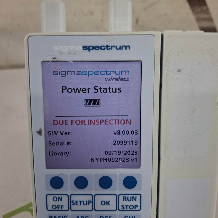 Baxter Sigma Spectrum 8.00.03 w/ A/B/G/N Battery Infusion Pump