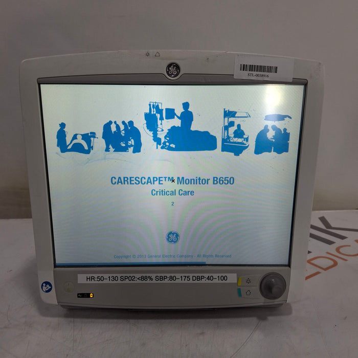 GE Healthcare Carescape B650 Critical Care Patient Monitor