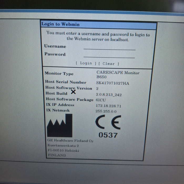 GE Healthcare Carescape B650 Critical Care Patient Monitor