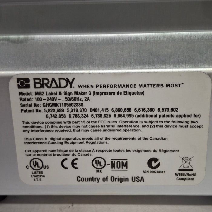 Brady Corporation Brady Corporation MG2 Label & Sign Maker 3 Computers Tablets & Networking reLink Medical