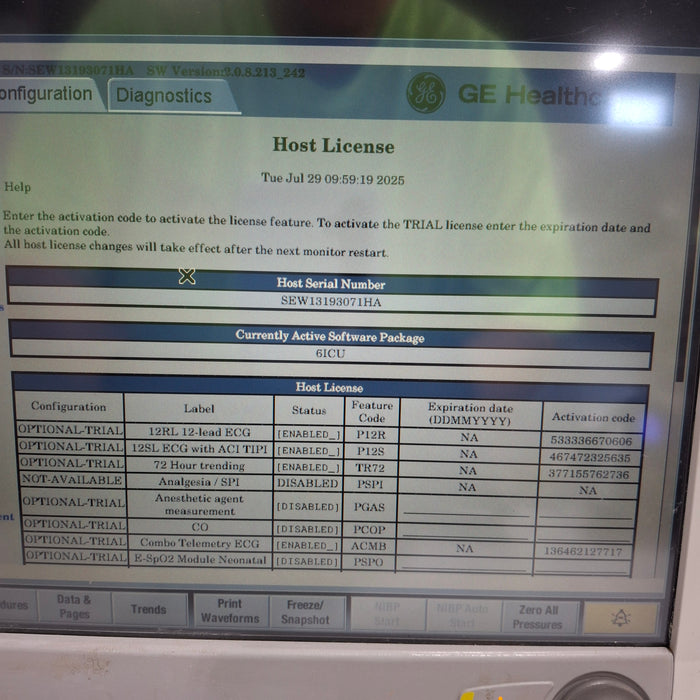 GE Healthcare Carescape B650 Critical Care Patient Monitor
