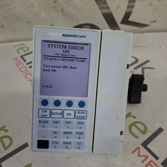 Baxter Baxter Sigma Spectrum 8.01.00 w/o Battery Infusion Pump Infusion Pump reLink Medical