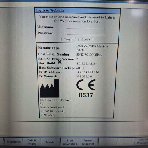 GE Healthcare GE Healthcare Carescape B450 Critical Care Patient Monitor Patient Monitors reLink Medical