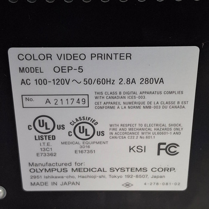 Olympus Olympus OEP-5 Color Video Printer Flexible Endoscopy reLink Medical