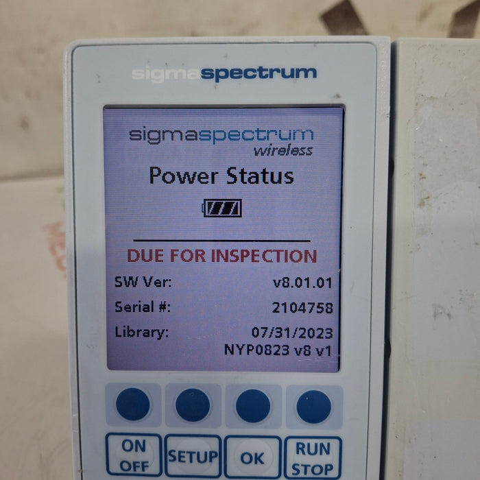 Baxter Sigma Spectrum 8.01.01 w/o Battery Infusion Pump
