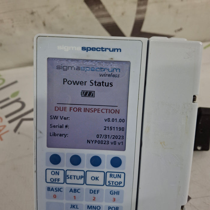 Baxter Sigma Spectrum 8.01.00 w/o Battery Infusion Pump
