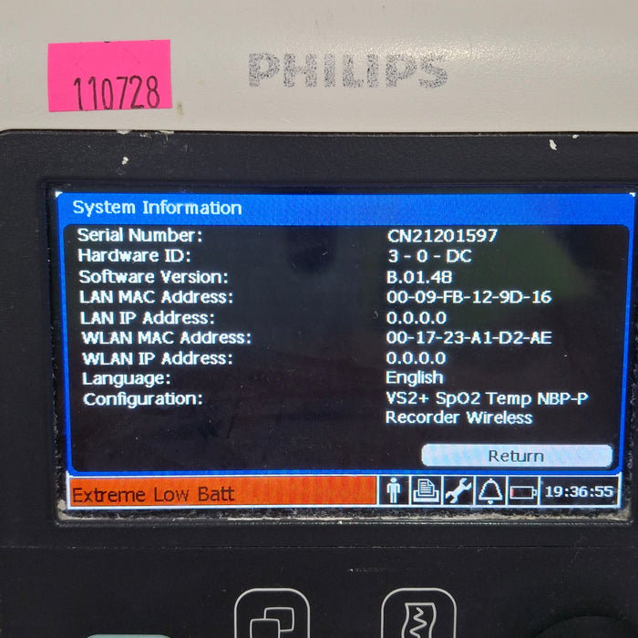 Philips SureSigns VS2+ Vital Signs Monitor