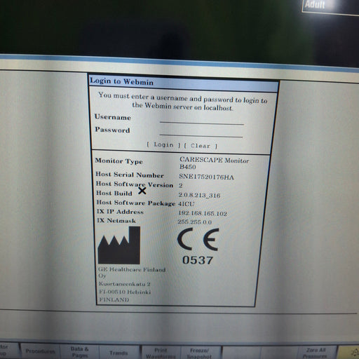 GE Healthcare GE Healthcare Carescape B450 Critical Care Patient Monitor Patient Monitors reLink Medical
