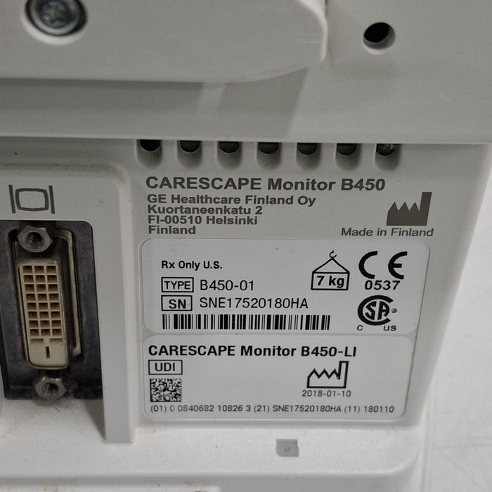 GE Healthcare GE Healthcare Carescape B450 Critical Care Patient Monitor Patient Monitors reLink Medical