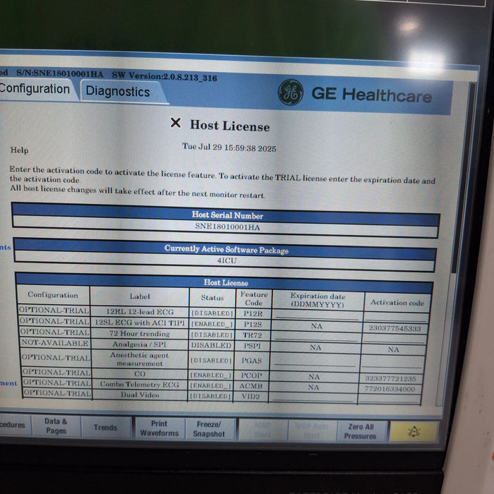 GE Healthcare Carescape B450 Critical Care Patient Monitor