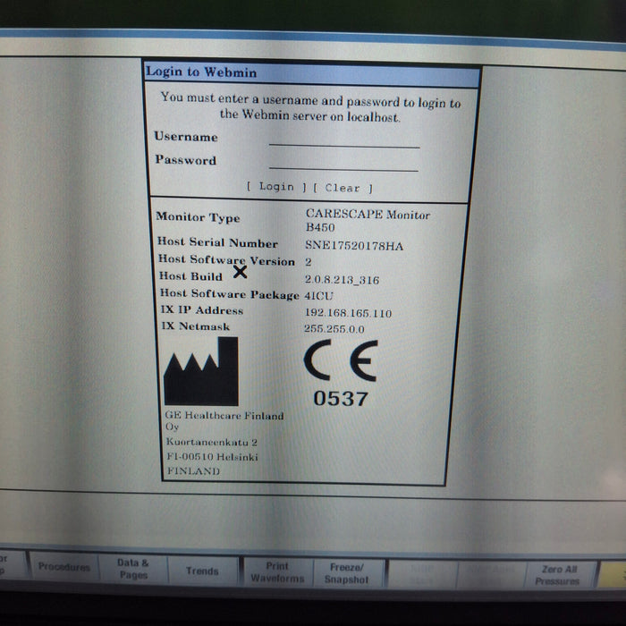 GE Healthcare GE Healthcare Carescape B450 Critical Care Patient Monitor Patient Monitors reLink Medical