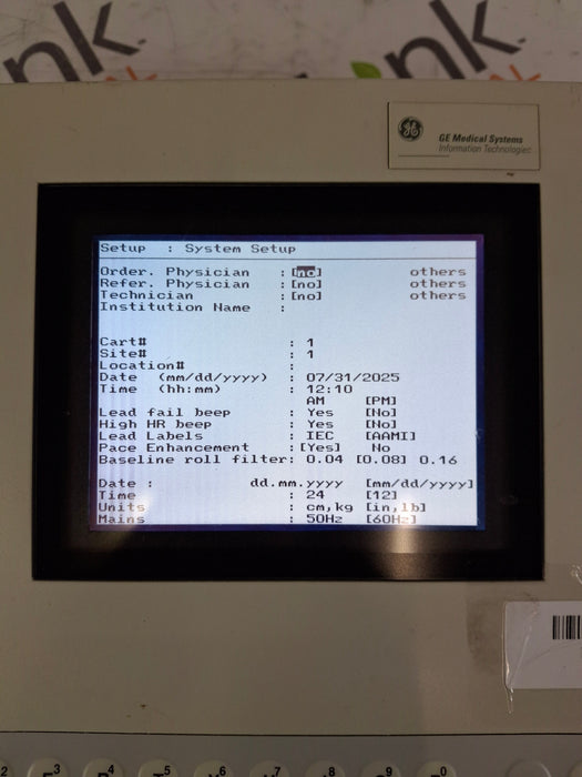 GE Healthcare MAC 1200 ECG