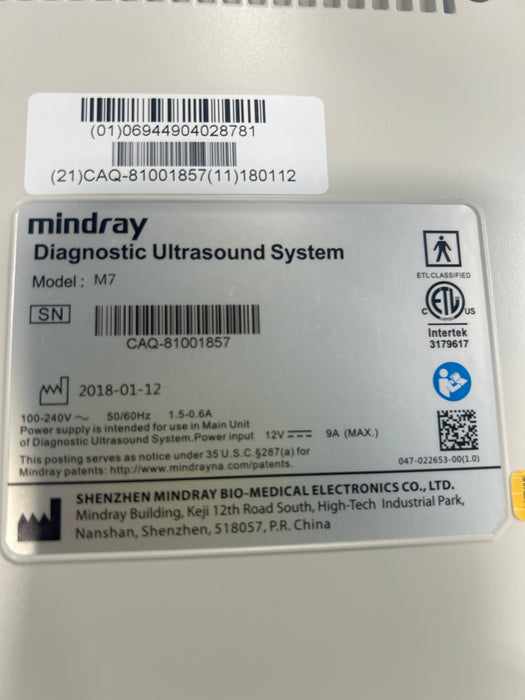 Mindray Mindray M7 Ultrasound Ultrasound reLink Medical