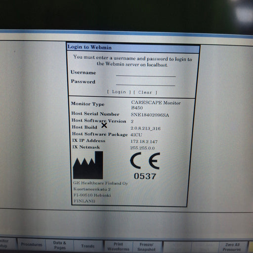 GE Healthcare GE Healthcare Carescape B450 Critical Care Patient Monitor Patient Monitors reLink Medical