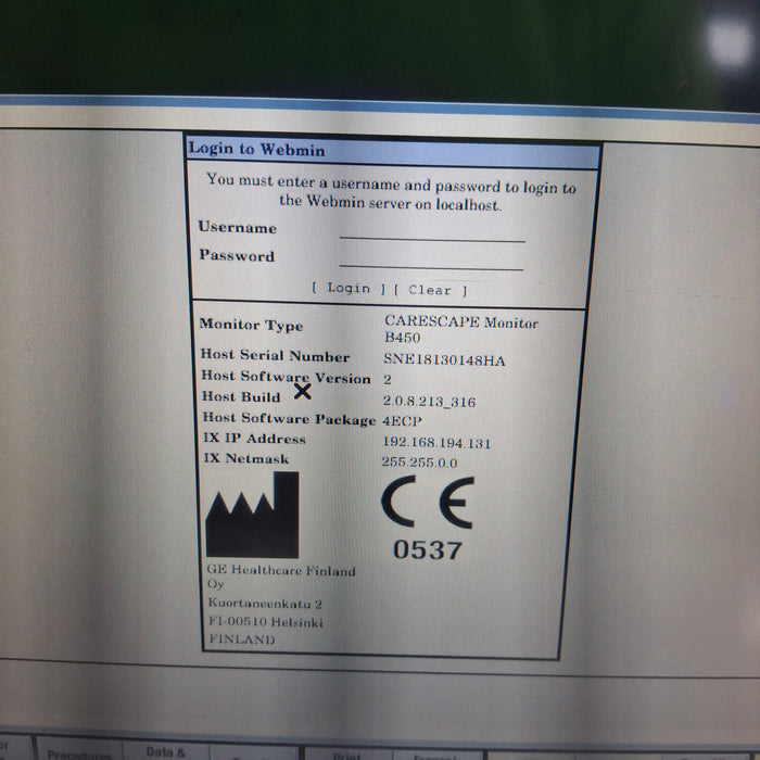 GE Healthcare GE Healthcare Carescape B450 Emergency Care Patient Monitor Patient Monitors reLink Medical