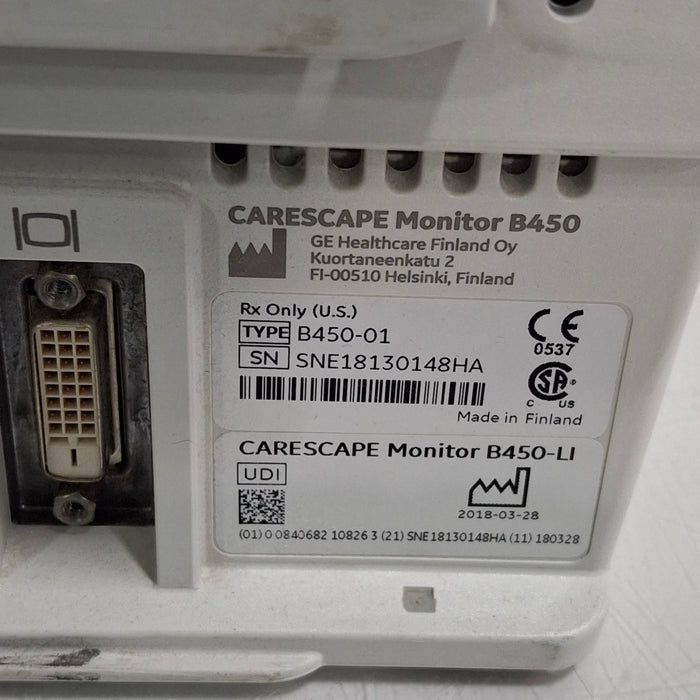 GE Healthcare GE Healthcare Carescape B450 Emergency Care Patient Monitor Patient Monitors reLink Medical