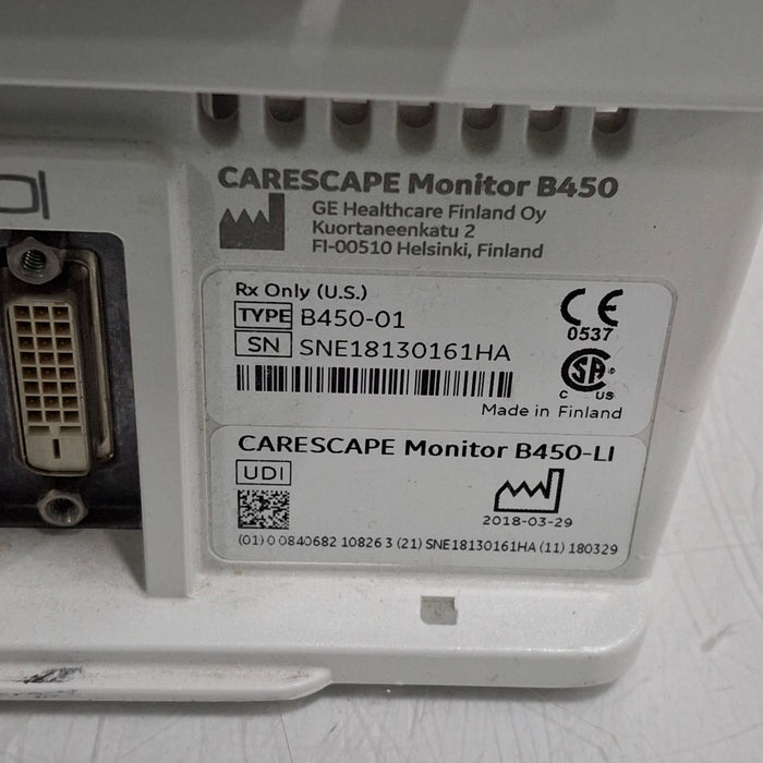 GE Healthcare GE Healthcare Carescape B450 Emergency Care Patient Monitor Patient Monitors reLink Medical