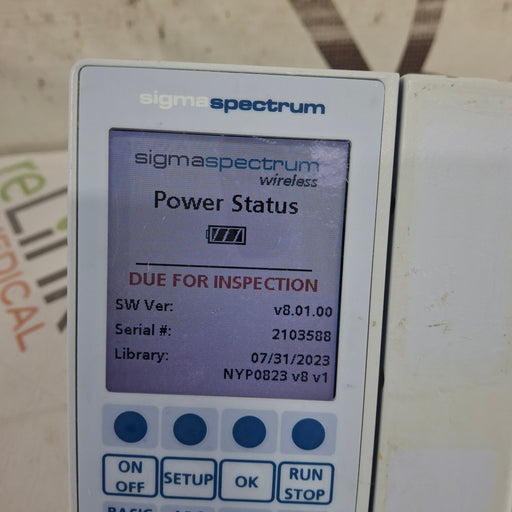 Baxter Baxter Sigma Spectrum 8.01.00 w/o Battery Infusion Pump Infusion Pump reLink Medical