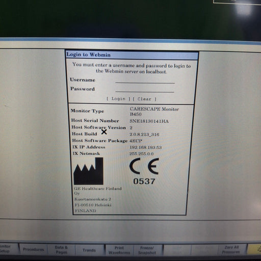 GE Healthcare GE Healthcare Carescape B450 Emergency Care Patient Monitor Patient Monitors reLink Medical