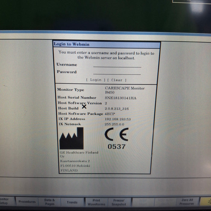 GE Healthcare GE Healthcare Carescape B450 Emergency Care Patient Monitor Patient Monitors reLink Medical