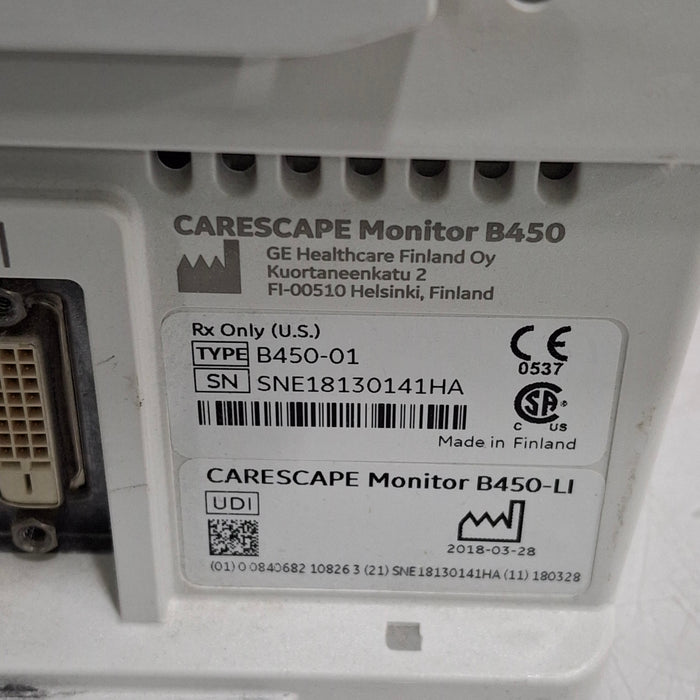 GE Healthcare GE Healthcare Carescape B450 Emergency Care Patient Monitor Patient Monitors reLink Medical