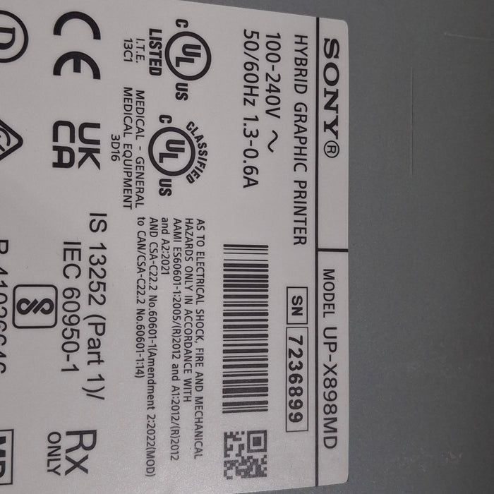 Sony Sony UP-X898MD Hybrid Graphic Printer CR and Imagers reLink Medical