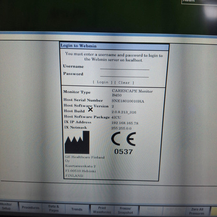 GE Healthcare GE Healthcare Carescape B450 Critical Care Patient Monitor Patient Monitors reLink Medical