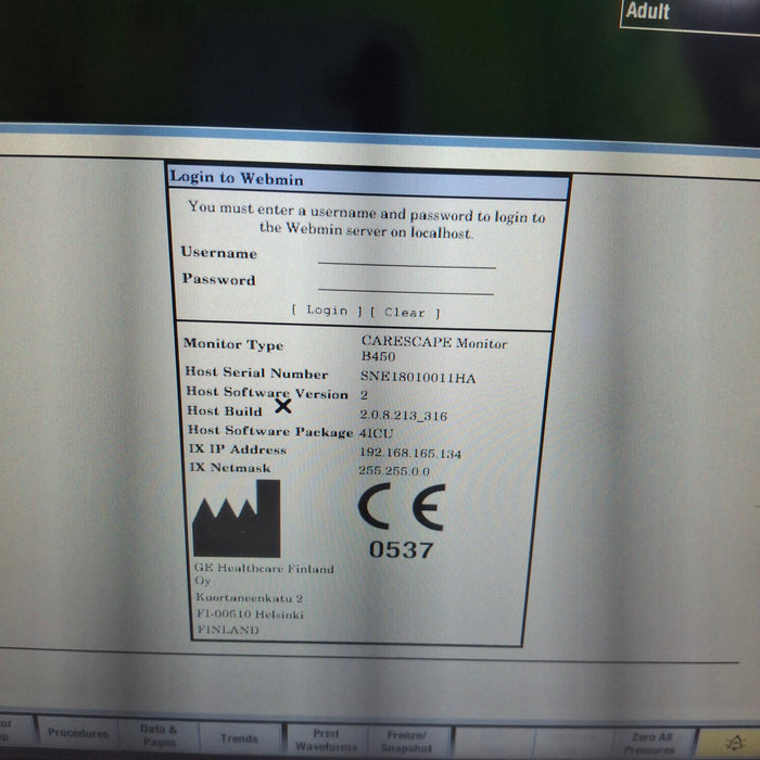 GE Healthcare GE Healthcare Carescape B450 Critical Care Patient Monitor Patient Monitors reLink Medical