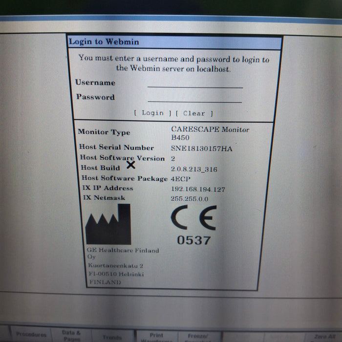 GE Healthcare GE Healthcare Carescape B450 Emergency Care Patient Monitor Patient Monitors reLink Medical
